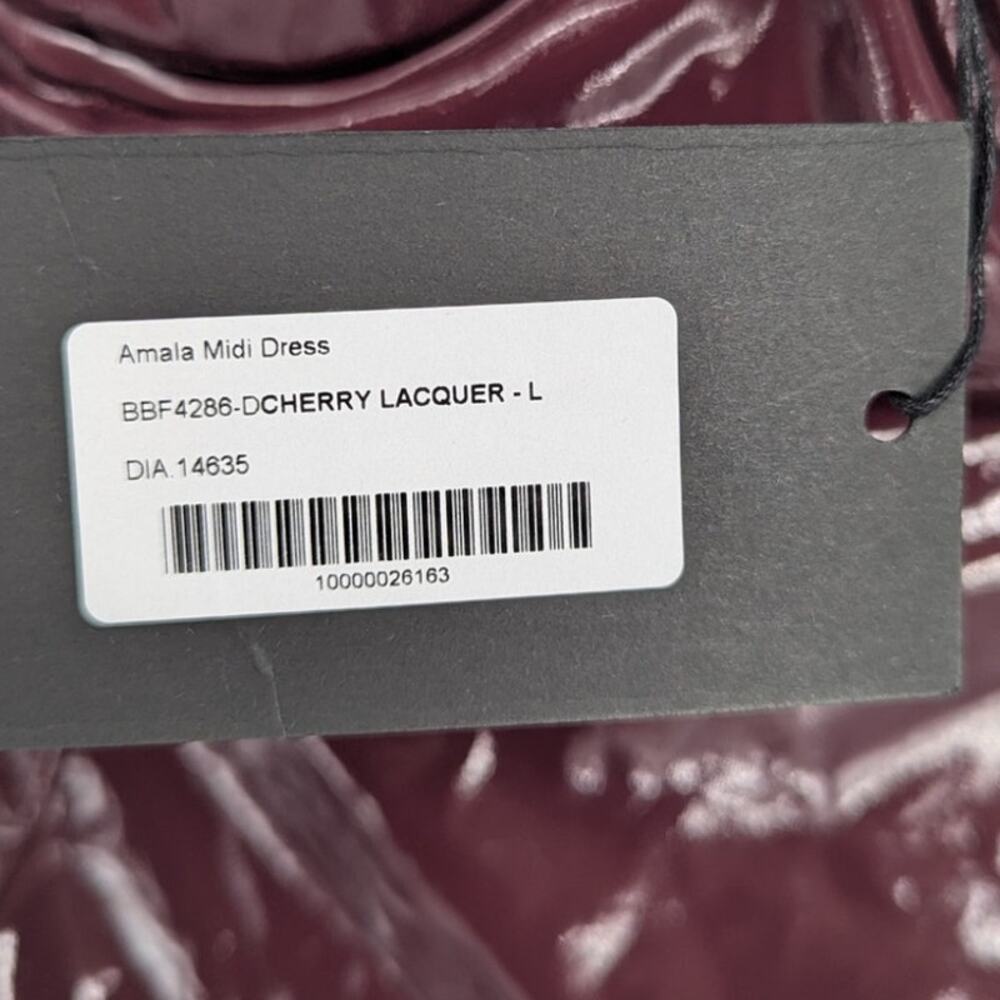 Babyboo Amala Cherry Lacquer Patent Midi Dress L NWT - Picture 4 of 4